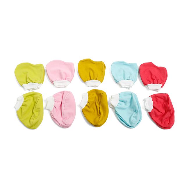 Combo 5 cặp bao Tay + 5 cặp bao chân cotton thoáng mát nhiều màu cho bé
