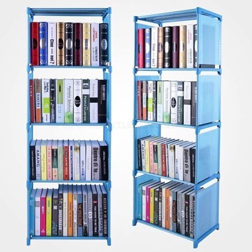 Giá sách 5 tầng 4 ngăn lắp ráp tiện lợi - GIÁ ĐỰNG SÁCH, ĐỂ ĐỒ ĐA NĂNG LẮP GHÉP - kệ để sách nhiều ngăn chắc chắn, gia de sach bang vai khung thep cao cap, ke de sach nhieu ngan chac chan NOBITA SHOP