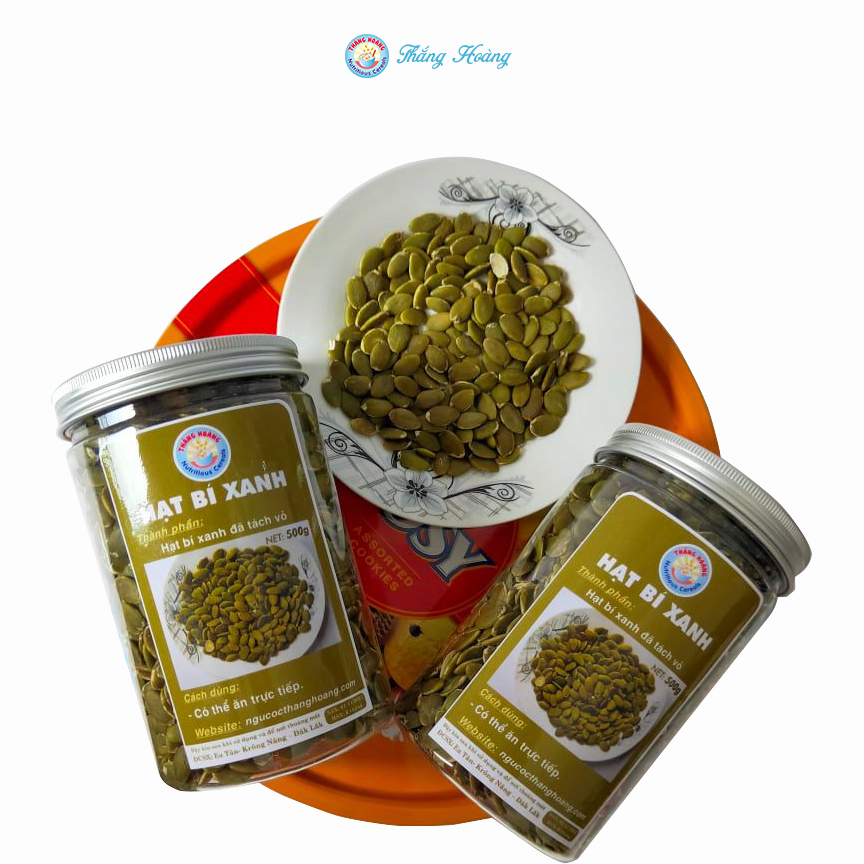 Nhân hạt bí xanh sấy, tách vỏ thanghoang 500gram