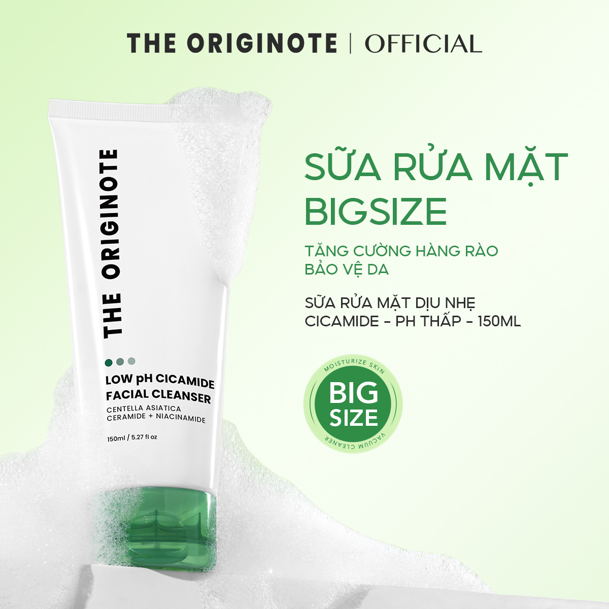  Sữa rửa mặt Low PH 150ml The Originote dưỡng ẩm làm sạch sâu giảm mụn cho mọi loại da gel rửa mặt Cleanser 