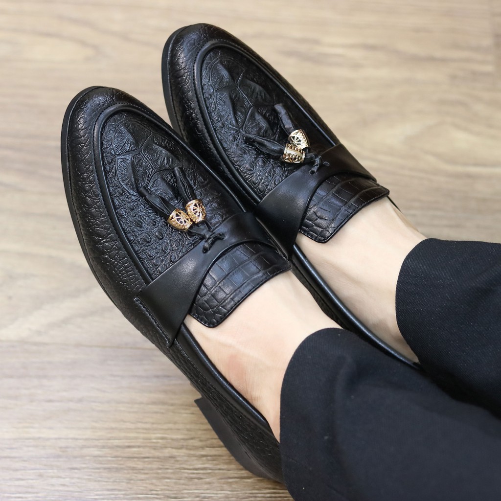 GIÀY LƯỜI NAM CHẤT LIỆU DA PU CAO CẤP ĐẾ CAO SU MÃ L184