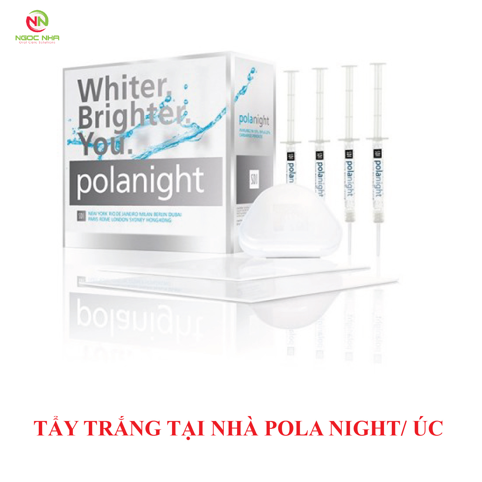 [Tuýp 1.3g] Gel tẩy trắng răng tại nhà Pola Night 22% Carbamide Peroxide trắng răng không ê buốt - Tuýp 1.3g hàng chính hãng SDI/ Úc