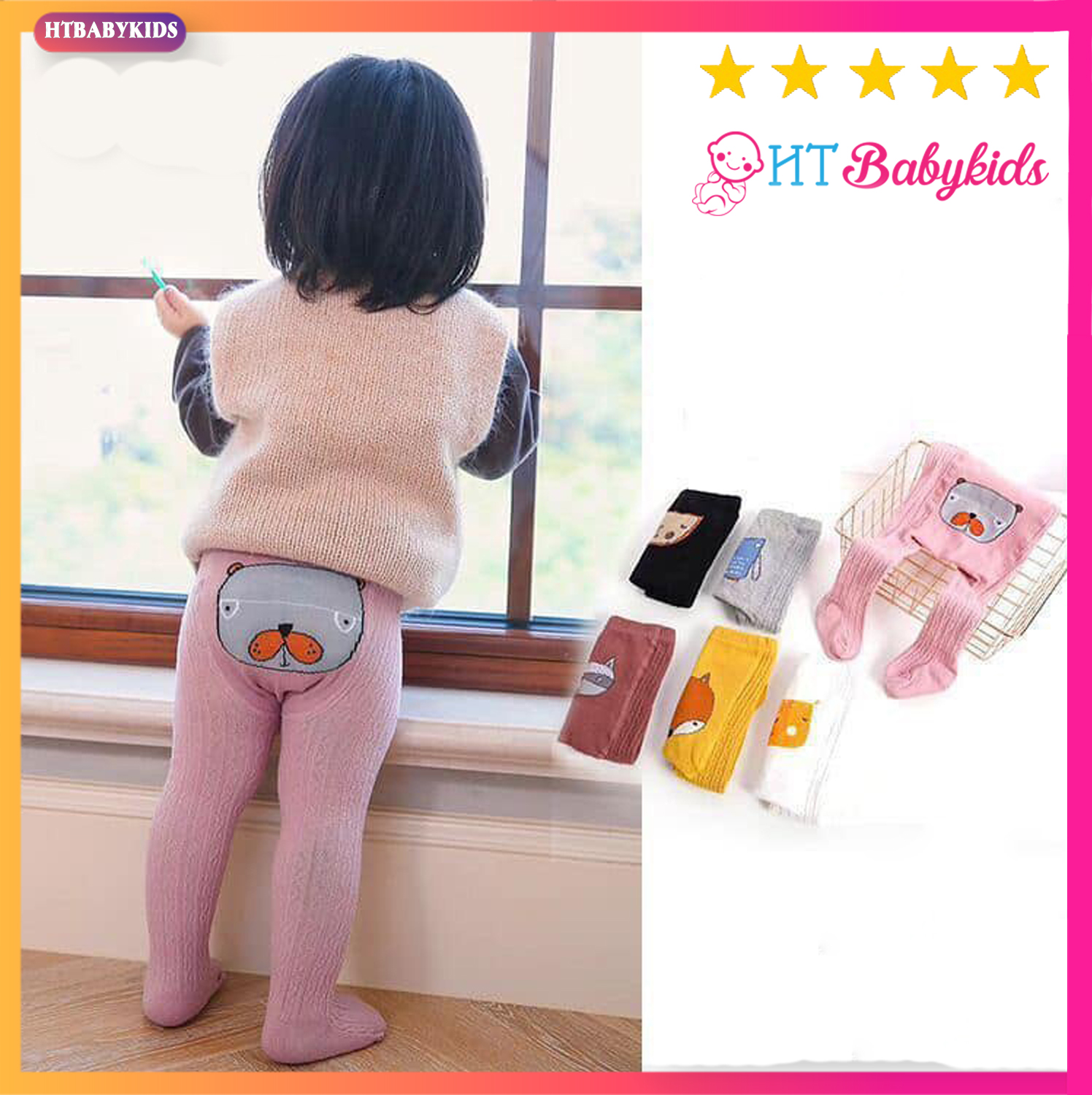 Quần Tất Yếm Dài Phong Cách Hàn Quốc Siêu Cute Cho Bé Trai Bé Gái 0-24m