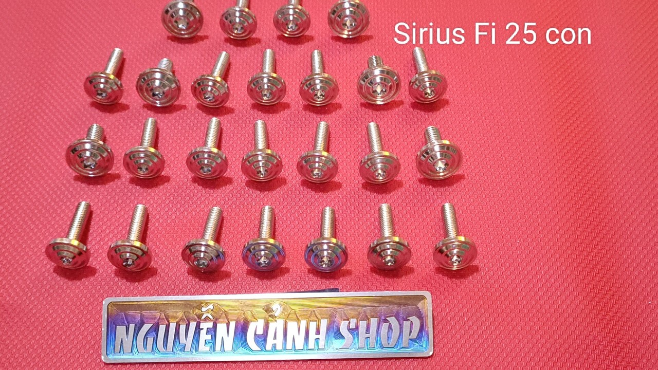 Ốc dàn áo 25 con inox 304 đầu dẹp thái xe Sirius Fi (MS2335)
