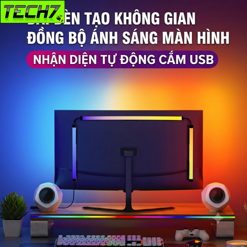 Đèn Led RGB SyncLight cho máy tính Hiệu Ứng Ánh Sáng Đồng Bộ Theo Màn Hình Cực Đẹp điều khiển qua app máy tính