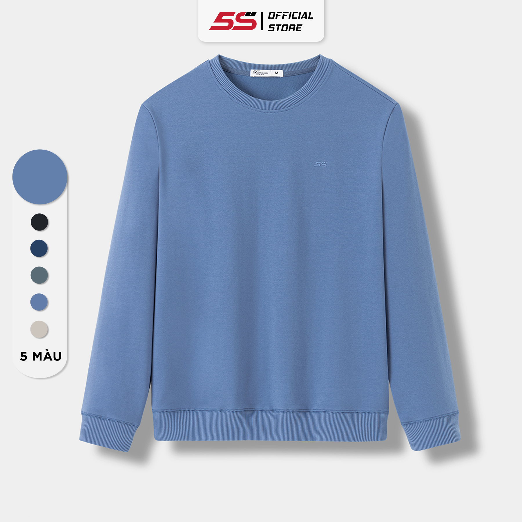 [HĐ 399K TẶNG SỊP] Áo Sweater Nỉ Nam 5S FASHION, Chất Liệu Cotton, Thiết Kế Trơn Dễ Mặc, Năng Động (01-ANO23030)