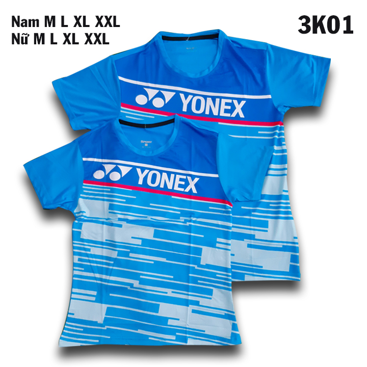 Áo cầu lông Yonex Nam Nữ Xanh Bích 2021 Mẫu 3K01