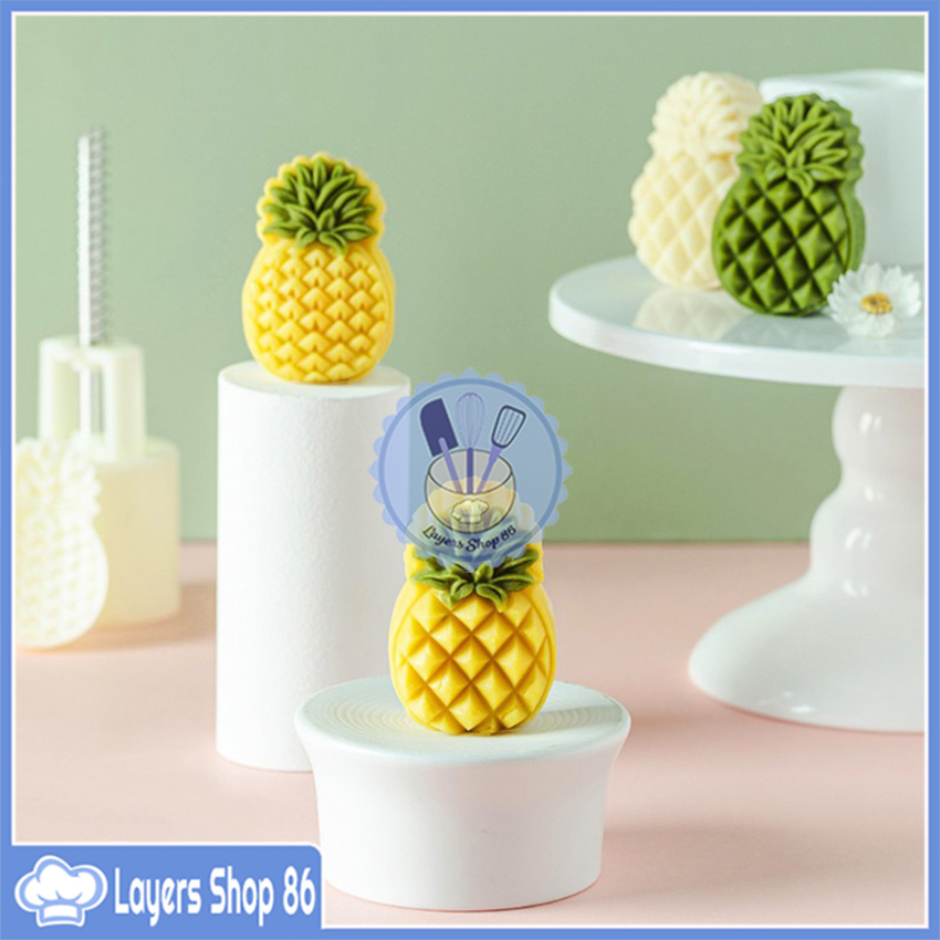 Khuôn quả dứa làm bánh trung thu, bánh dứa 50g MS172,Layersshop86, Khuôn nhấn bánh dứa lò xo 2 mặt 50g, Khuôn Cắt Bánh Trung Thu Hình Quả Dứa 50g, Khuôn dứa 2M - 50g, Khuôn 2 mặt hình quả dứa 50gr, Khuôn lò xo Dứa ,size 50g ,2 mặt 1 nhấn