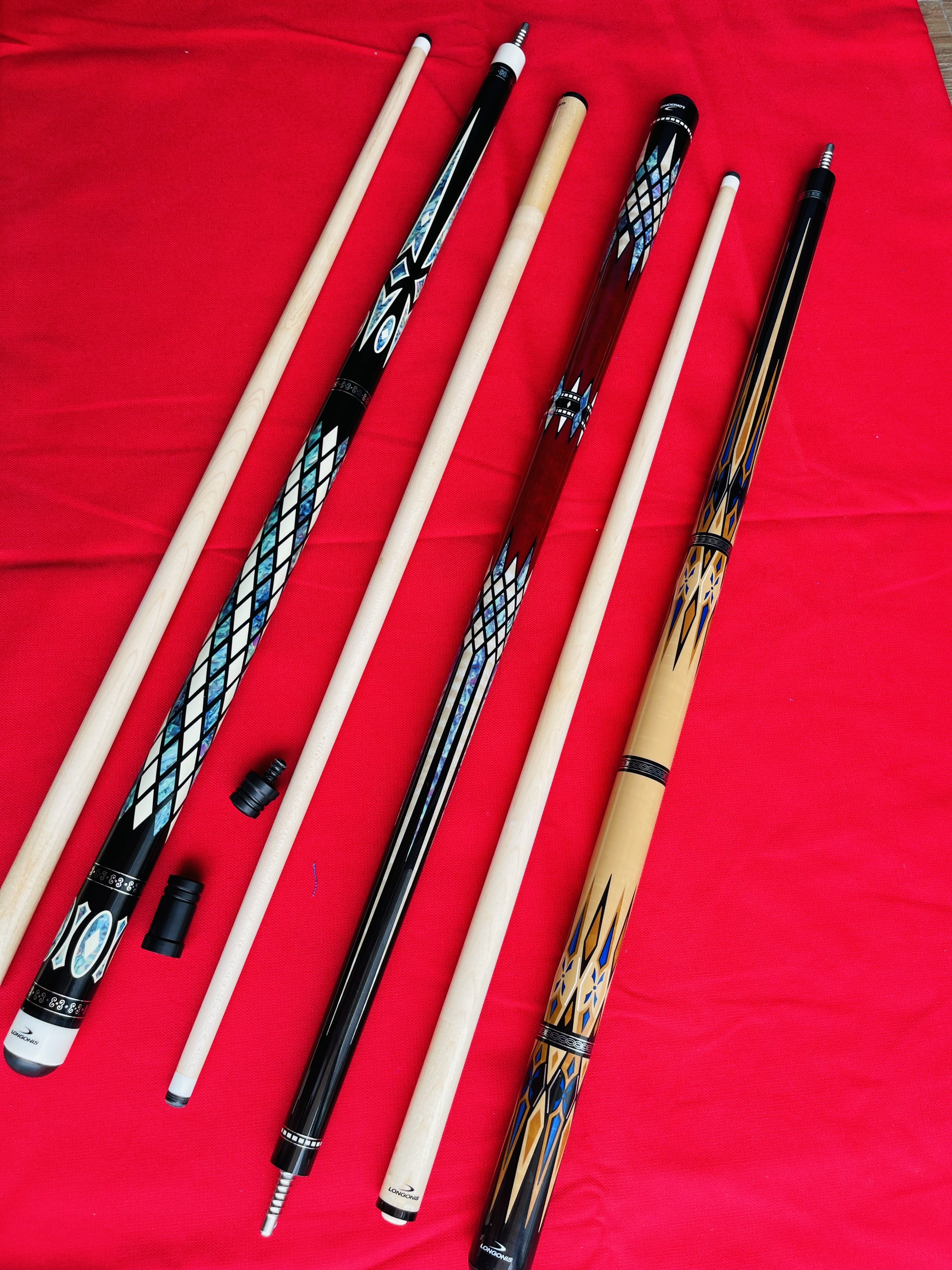 Combo cơ bida ba băng tầm trung Longonis flower restock 1539k