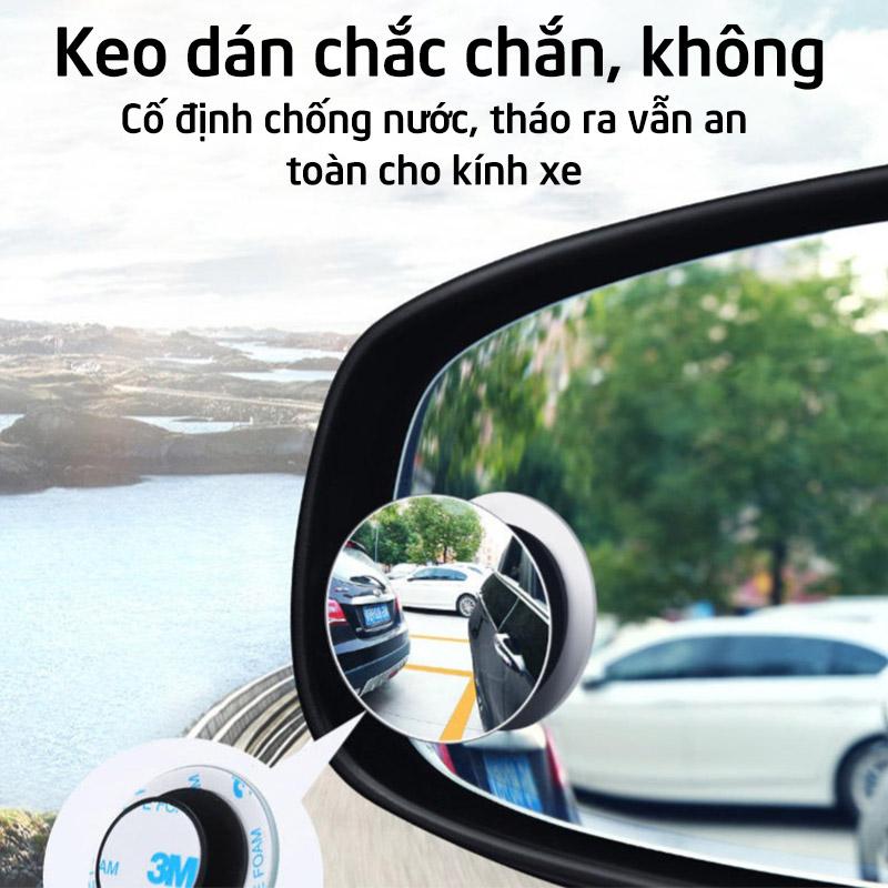 Bộ gương xóa điểm mù tráng gương, gương cầu lồi dán kính chiếu hậu ô tô, xe hơi xoay 360 độ, độ nét cao cho xe hơi xóa góc chết
