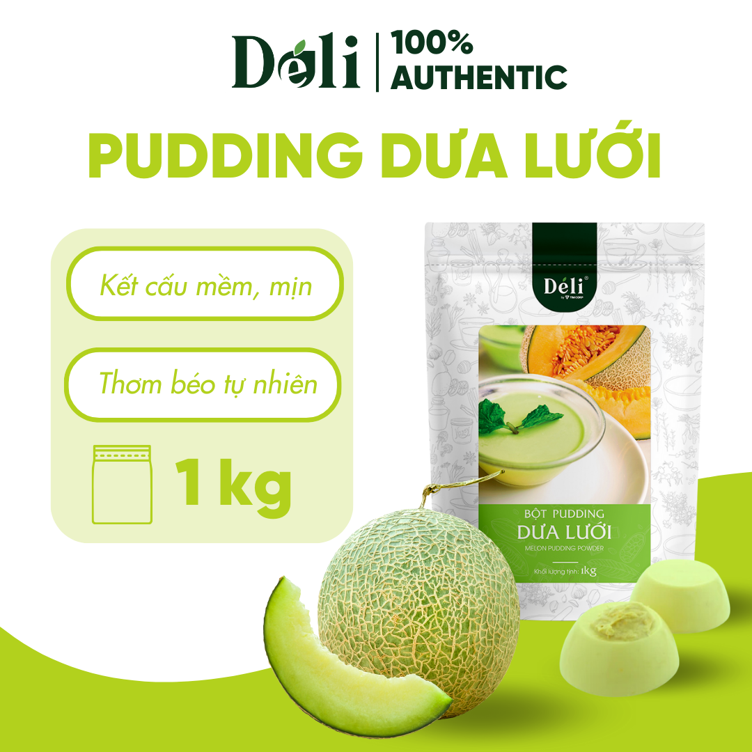Pudding dưa lưới Déli  - chuyên dùng làm topping trà sữa - thơm béo, mềm mại