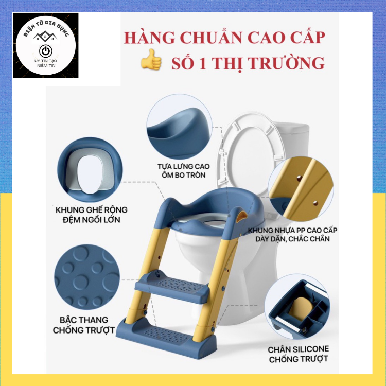 Bệ thu nhỏ bồn cầu có thang đi vệ sinh cho bé  hàng chuẩn cao cấp phù hợp tất cả các loại bồn cầu