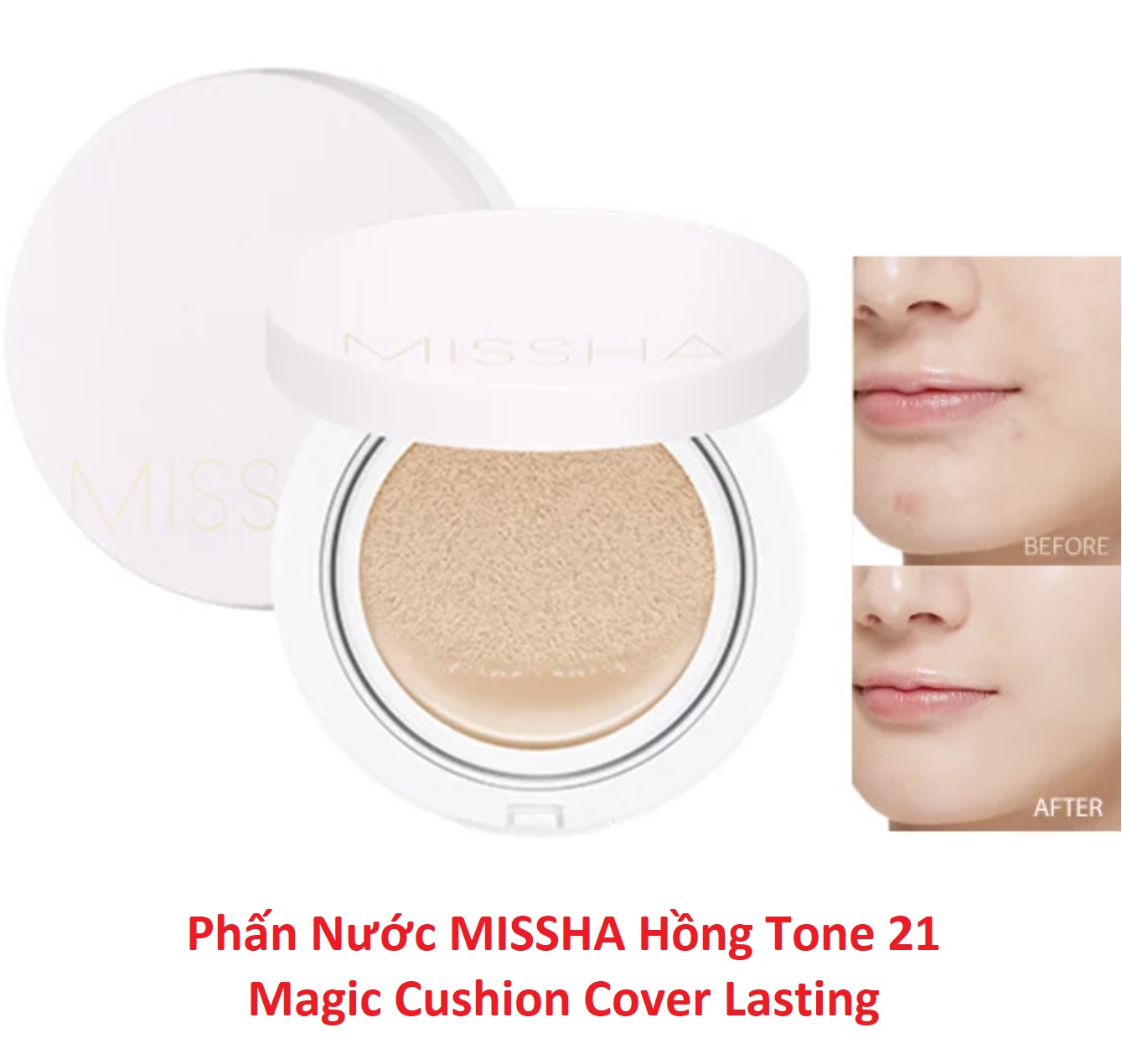 PHẤN NƯỚC MISSHA MAGIC CUSHION COVER LASTING TONE 21 – (HỒNG)