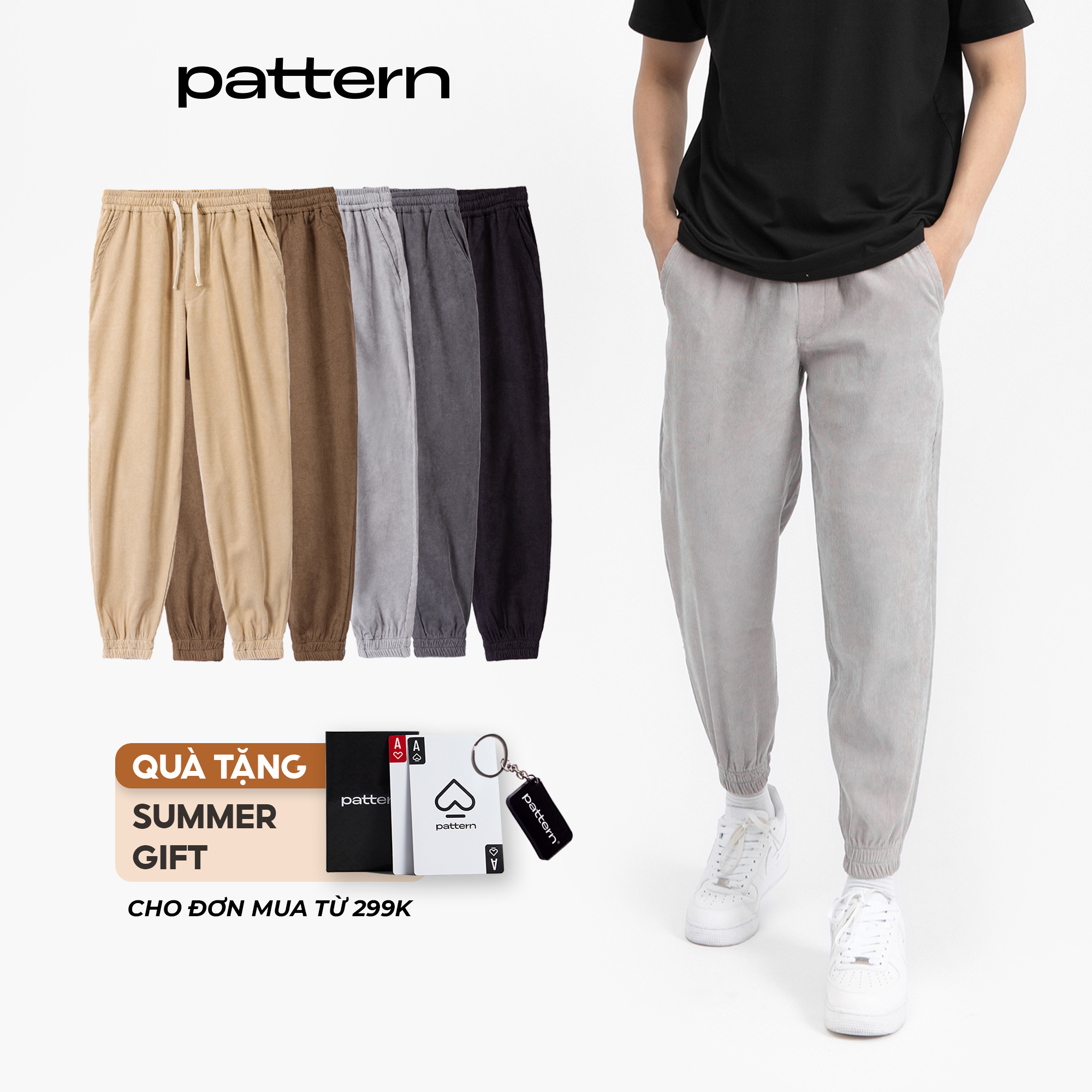 Jogger nhung tăm pattern quần thể thao nam pq011