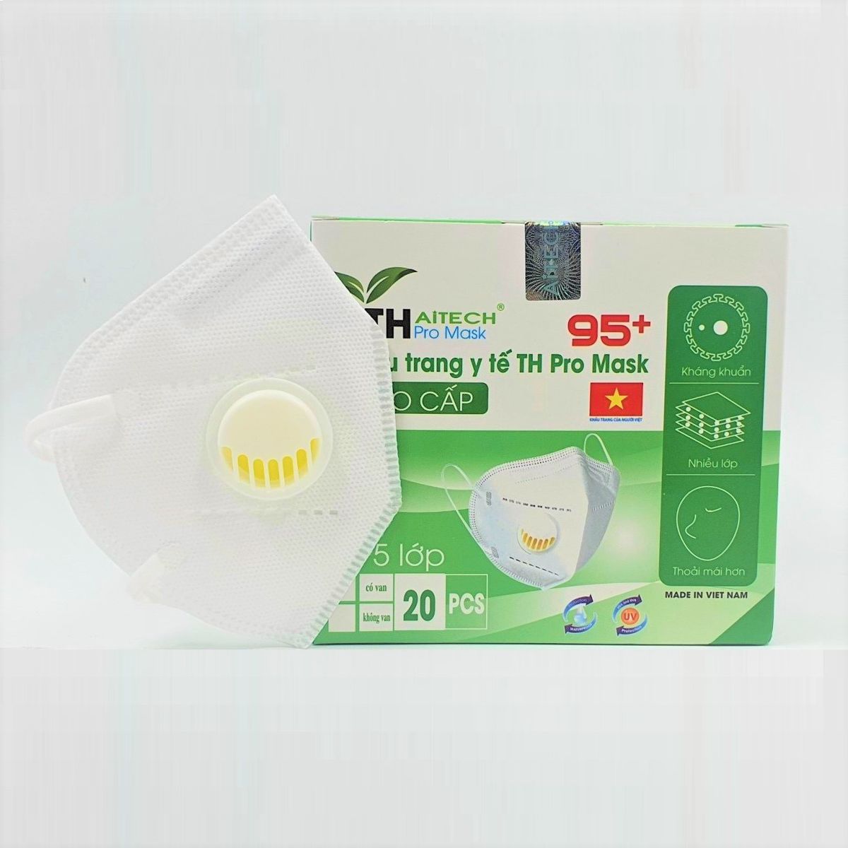 Khẩu trang y tế n95 th pro mask 5 lớp có van