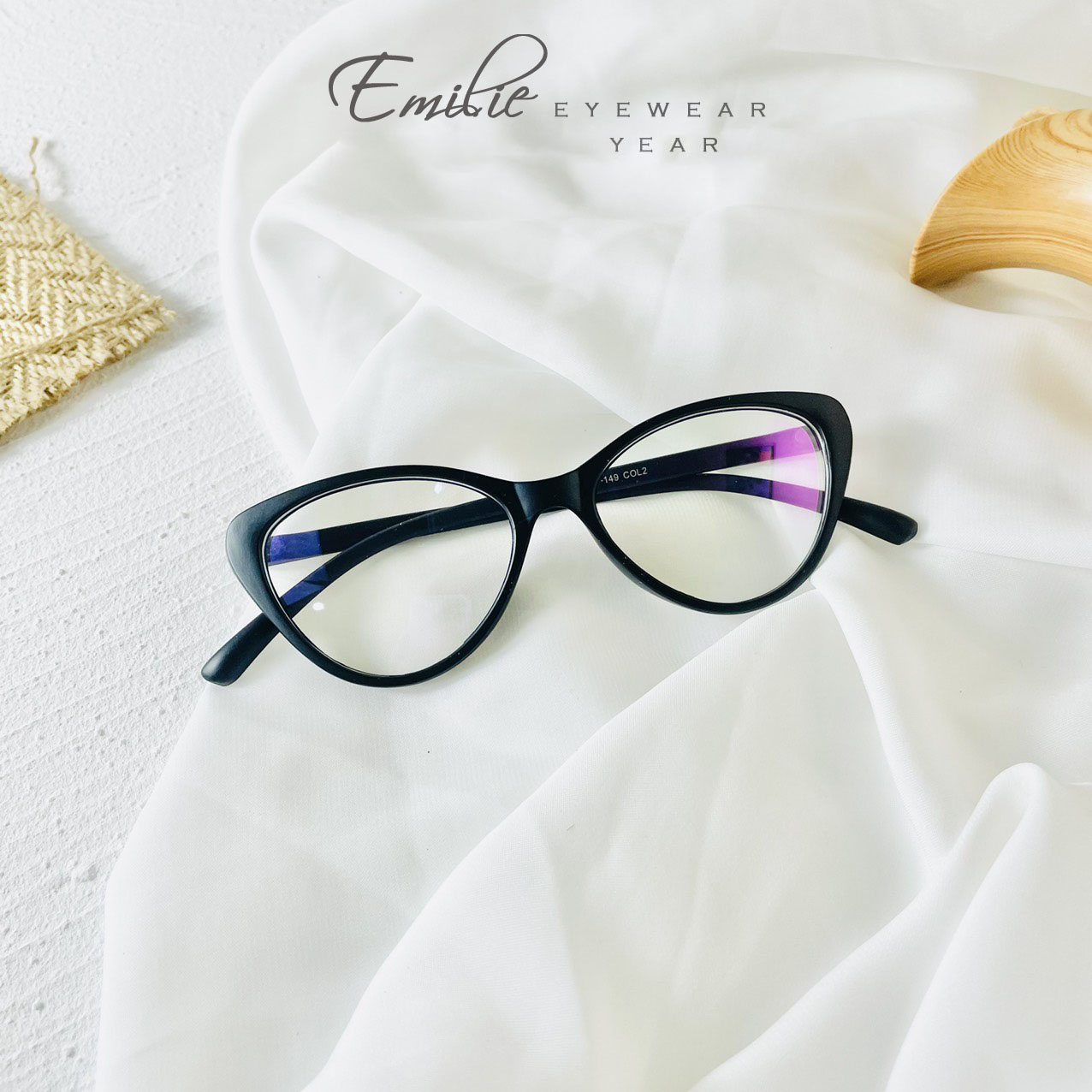 Gọng kính mắt mèo nhựa dẻo nhẹ 2383 Emilie eyewear phụ kiện thời trang