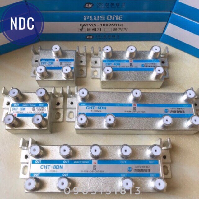 Bộ Chia 2, 3, 4, 6, 8 CHT PLUSONE-Hàn Quốc Chia Cáp, Anten KTS