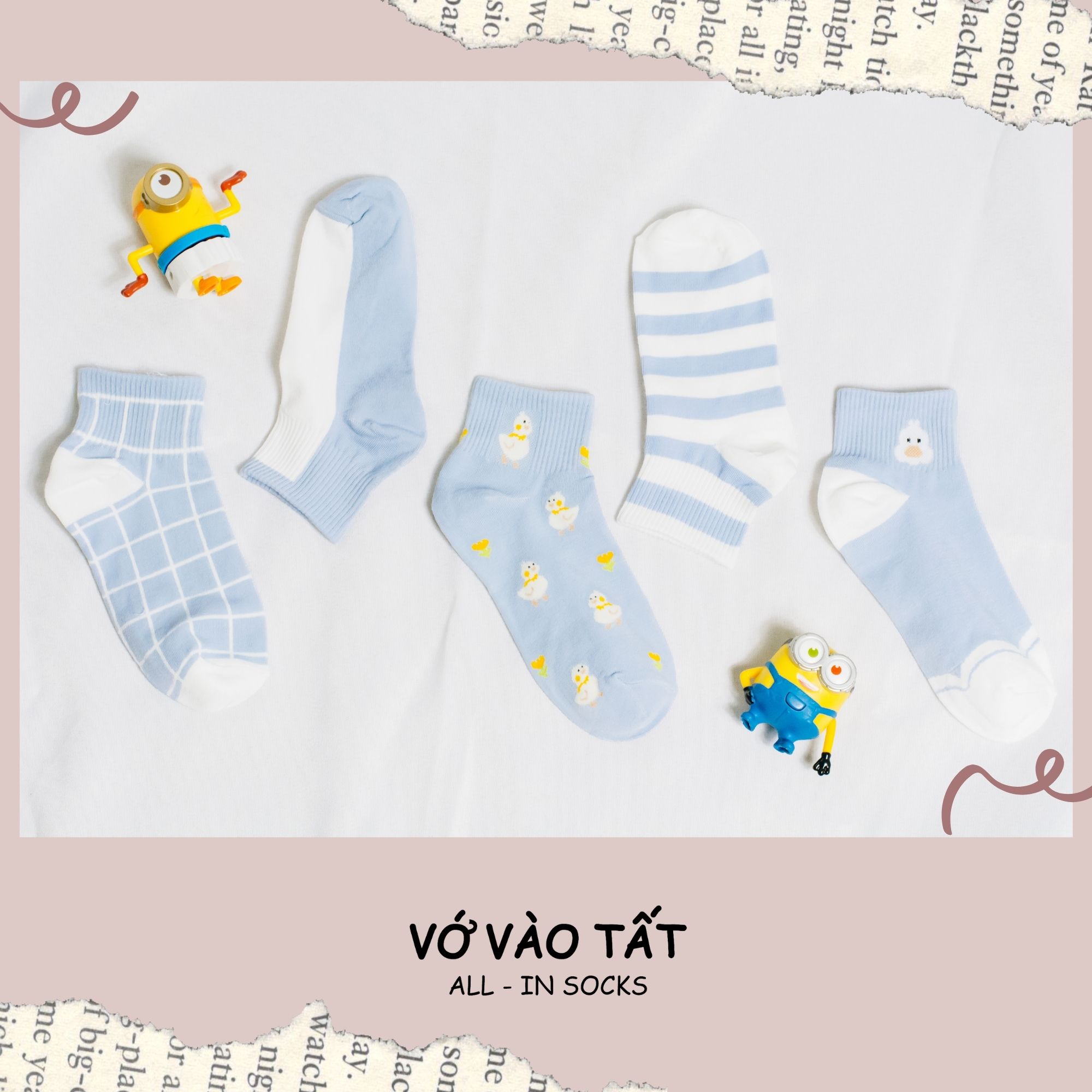 Tất vớ nữ vịt con xanh biển