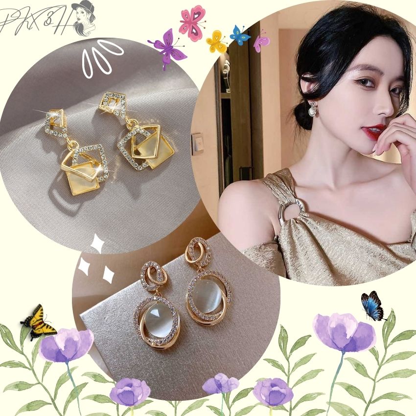 [FREESHIP+QUÀ 10K] Bông Tai Đính Đá Sáng Bóng Dễ Thương Phong Cách Hàn Quốc Phụ Kiện Xinh 3H. Kiểu dáng quý phái, thời trang. Thích hợp cho những dịp đi chơi, đi tiệc, du lịch. Tặng buộc tóc Scunchies 10K với đơn hàng trên 50K