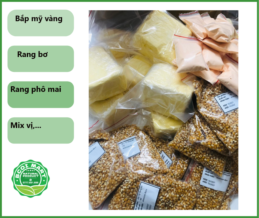 Bắp mỹ rang bơ - hiệu American Barn - bắp dùng trong rạp chiếu phim