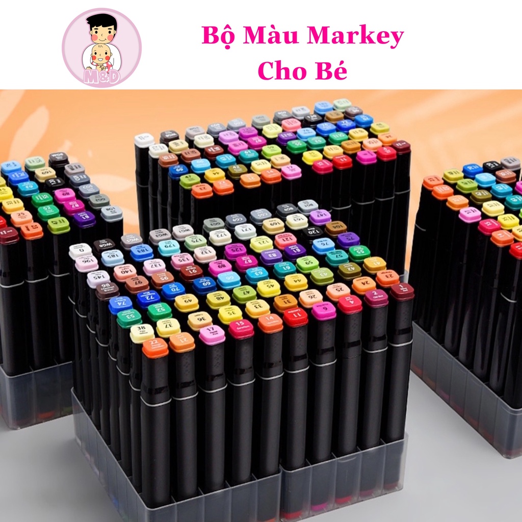 Bút màu 48 bút marker, Bút màu marker chuyên nghiệp Deli - kèm túi vải - Chính Hãng.