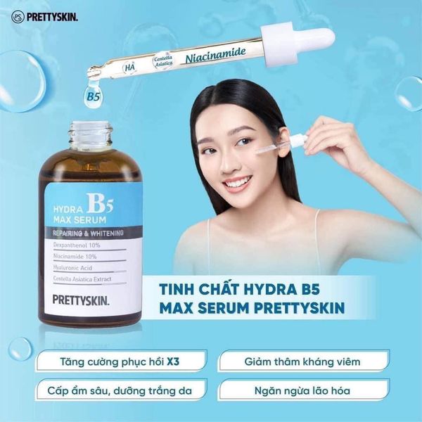 Tinh chất phục hồi dưỡng trắng Hydra Max B5 Serum Prettyskin 50 ml