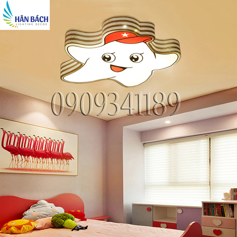 [HCM]Đèn Mâm LED Ốp Trần Trang Trí Phòng Ngủ Cho Bé Hình Ngôi Sao Led 3 Chế Độ Màu 30W 220V OP1213