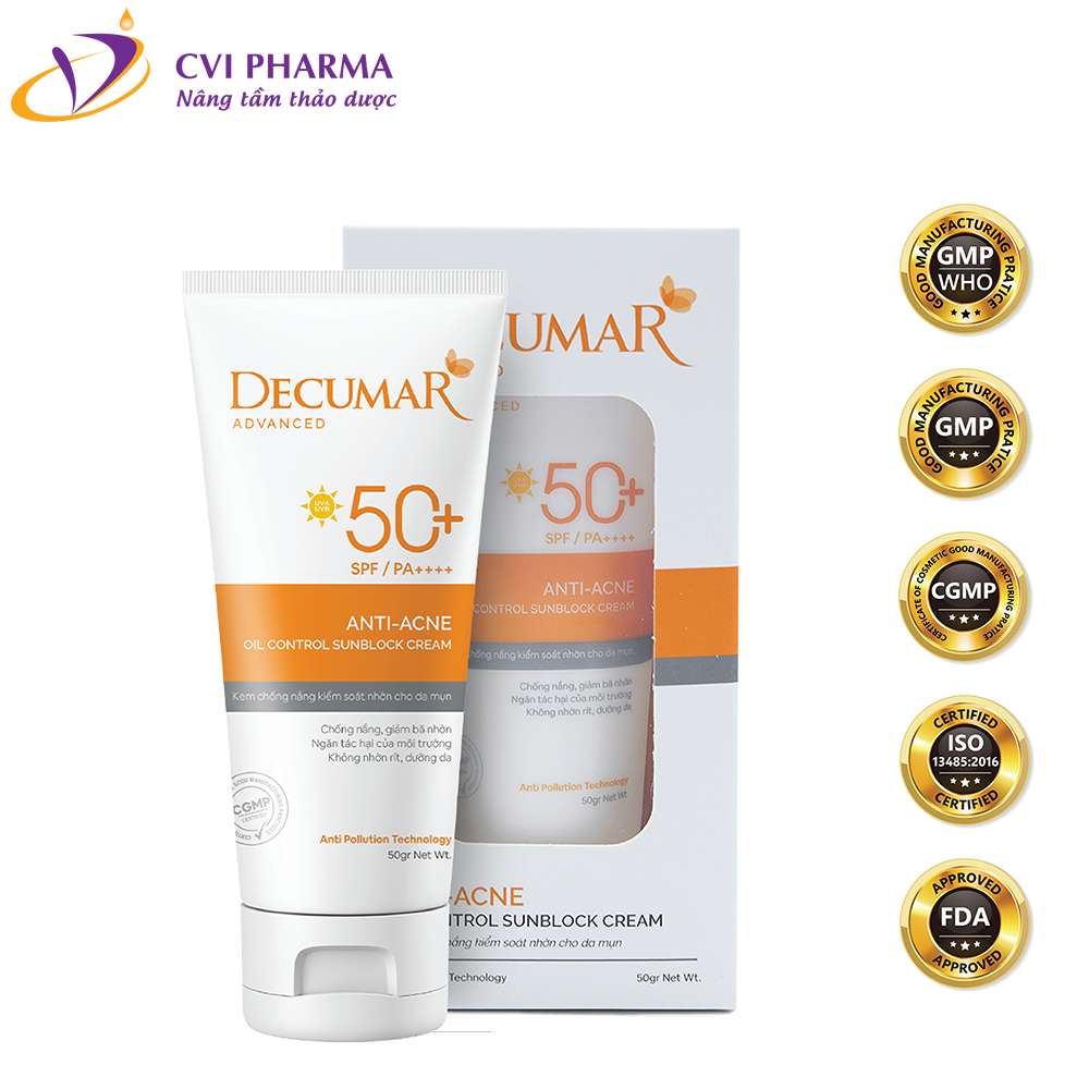 Kem Chống Nắng Ngừa Mụn Decumar Advanced 50G