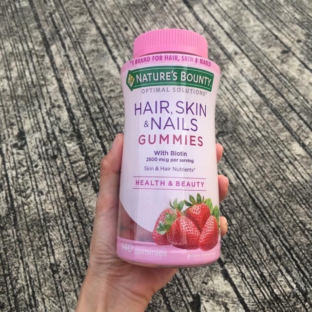 [HCM]Kẹo dẻo Nature’s Bounty Hair Skin Nails Gummies with Biotin 2500mcg Health Beauty 140v