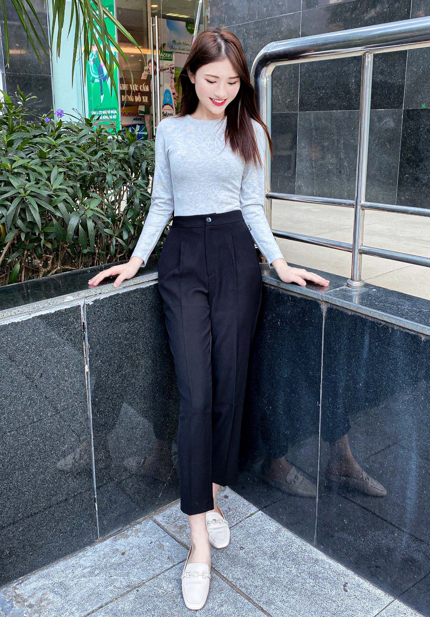 Quần Baggy Nữ Cạp Cao YODY Dáng Công Sở Chất Tuýt Si Không Nhăn Mã SP QAN4122