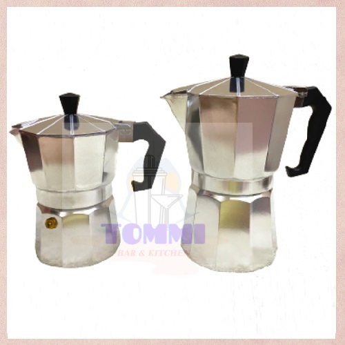 Ấm pha cà phê moka - bình pha cà phê moka kiểu ý pha chế - dụng cụ pha chế