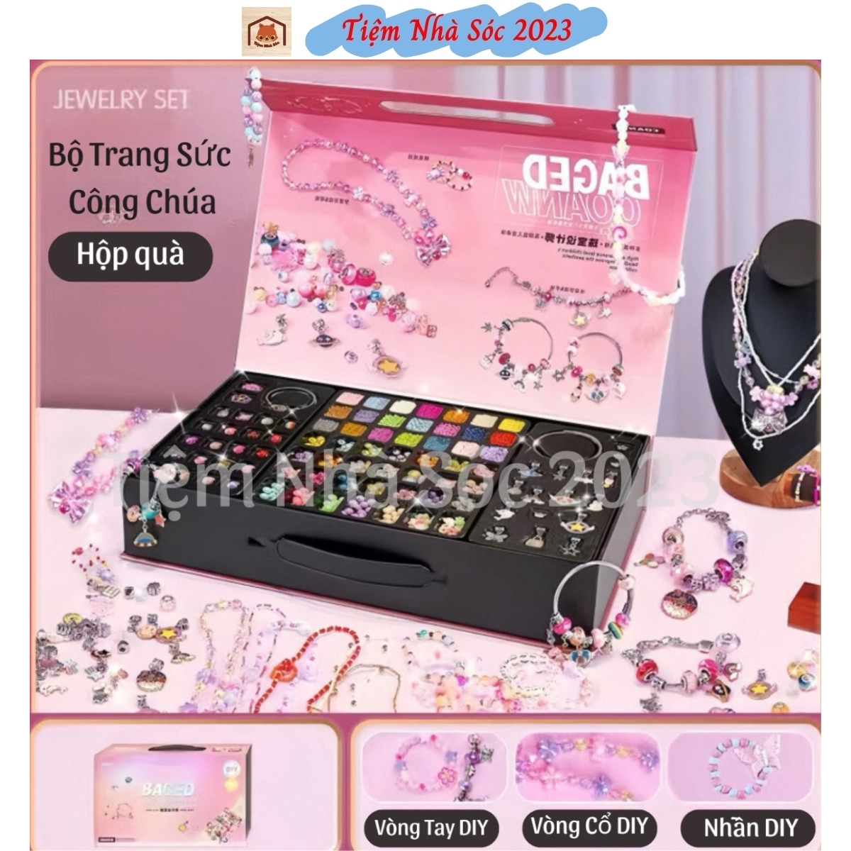 Pandora bracelet jewelry toys 380 charms DIY full box gift box for girls-squirrel shop 2023