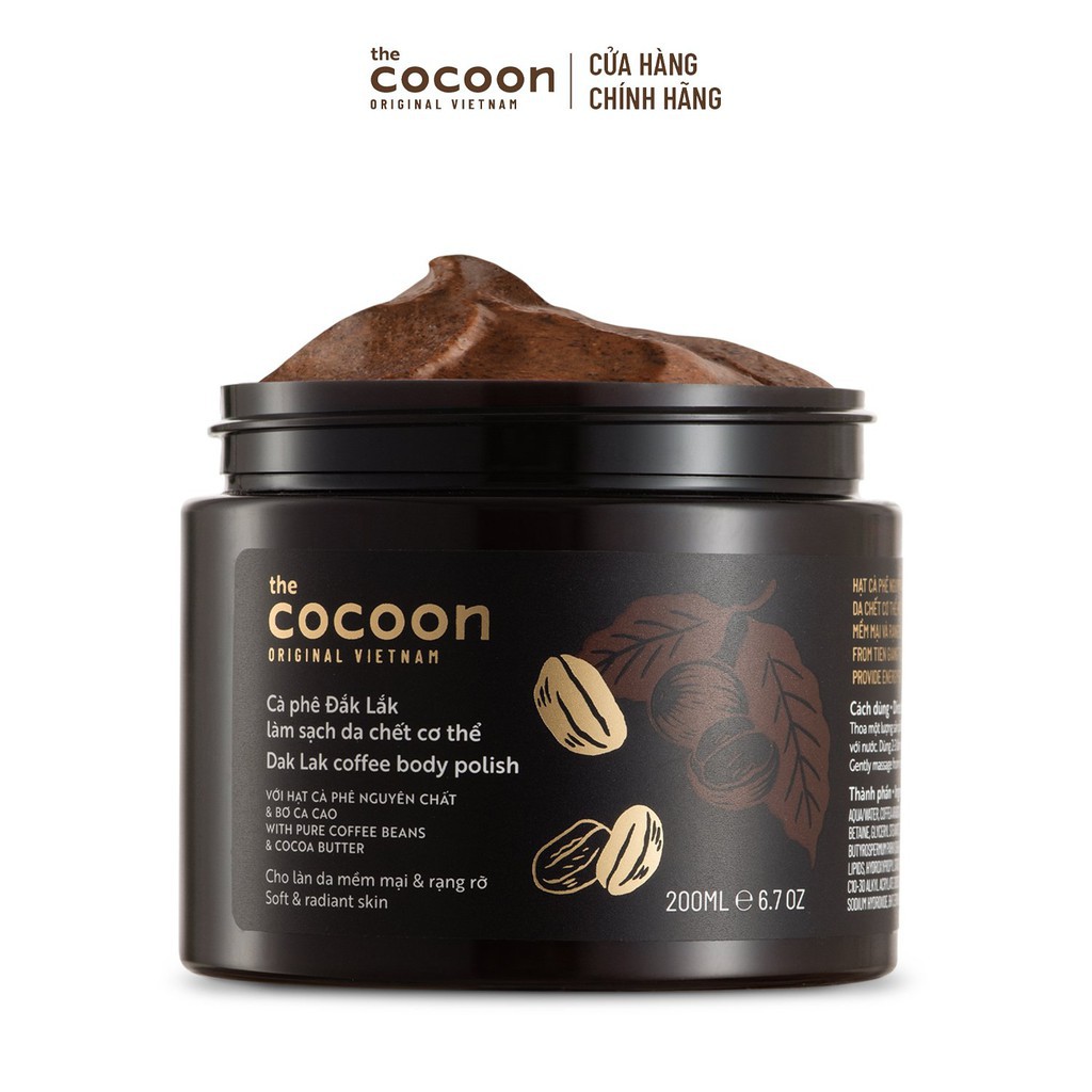 Tẩy da chết cơ thể cà phê Đắk Lắk Cocoon 200ml