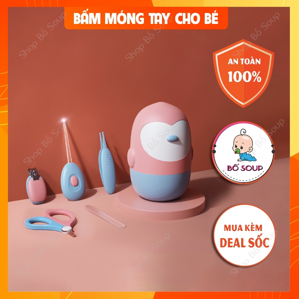 【HOT SALE】 Bộ bấm móng tay cho bé cao cấp 5 món cắt móng tay cho bé sơ sinh an toàn Shop Bố Soup