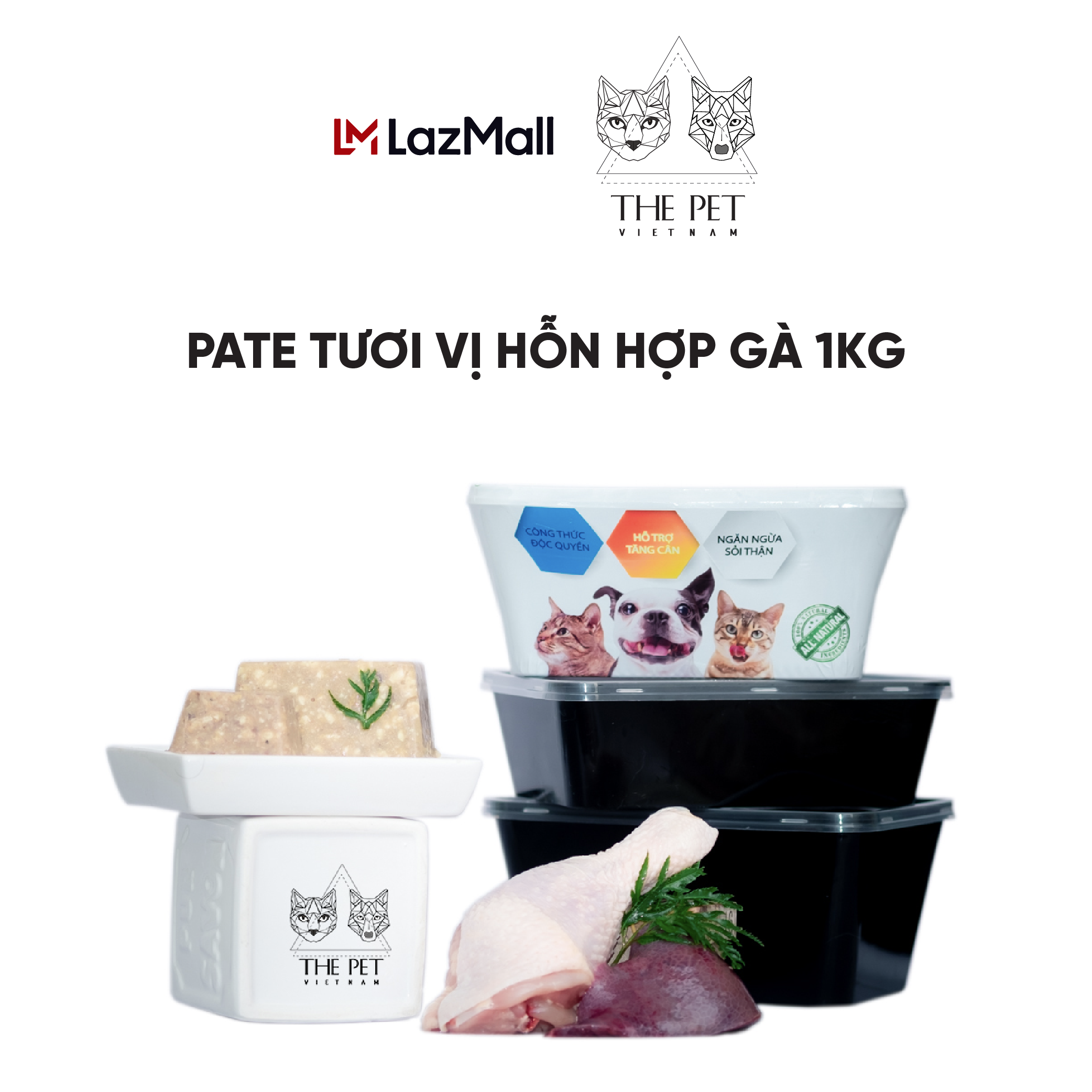Pate Tươi Vị Hỗn Hợp Gà THEPETVN - Thức Ăn Tươi Cho Chó Mèo (Mixed Chicken And Liver) - 1Kg