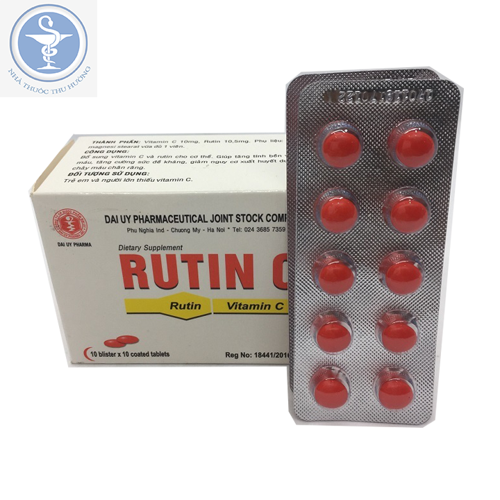 RUTIN C vitamin C ĐẠI UY hộp 100 viên