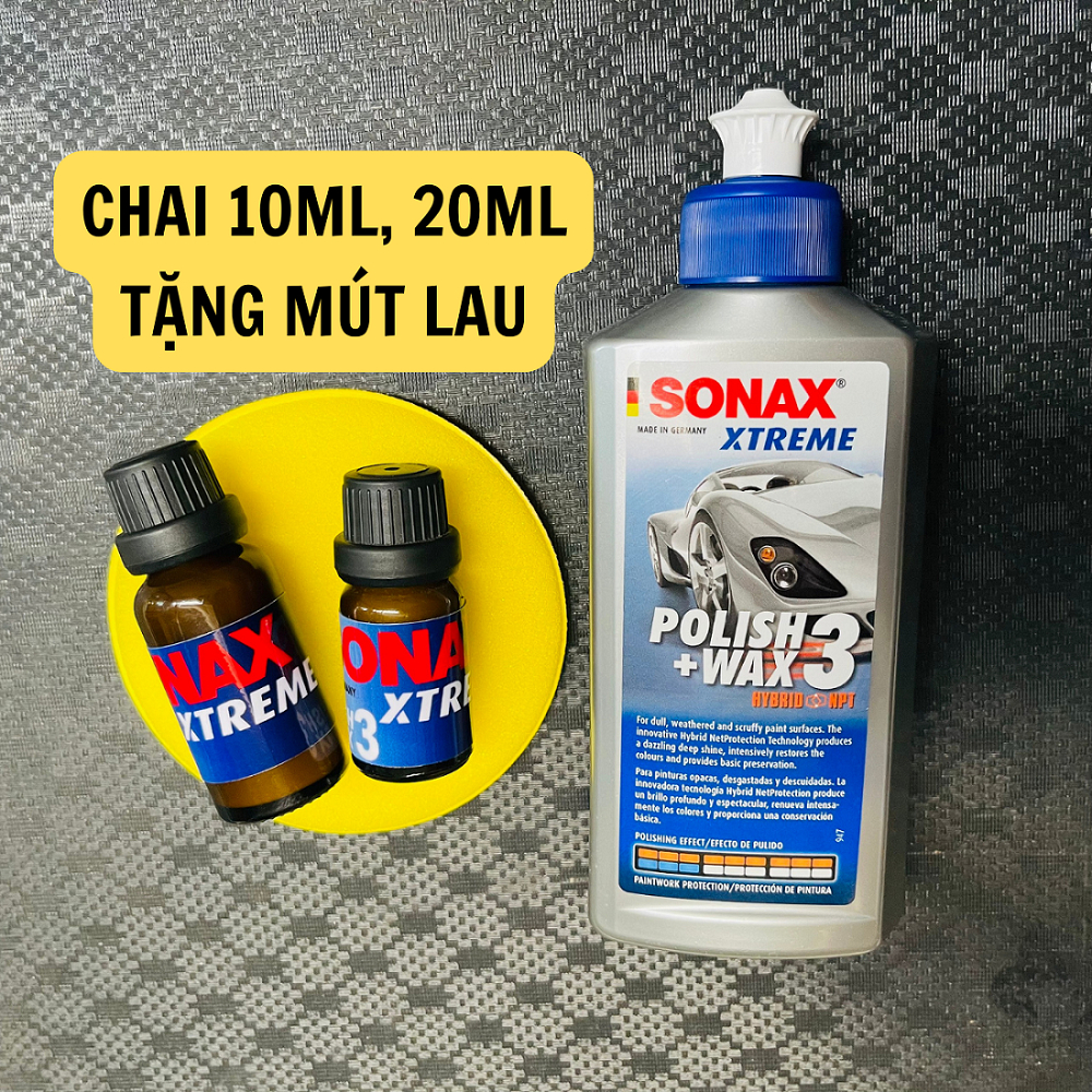 Dung dịch xóa vết xước, đánh bóng sơn xe sonax xtreme polish wax 3 10ml 20ml
