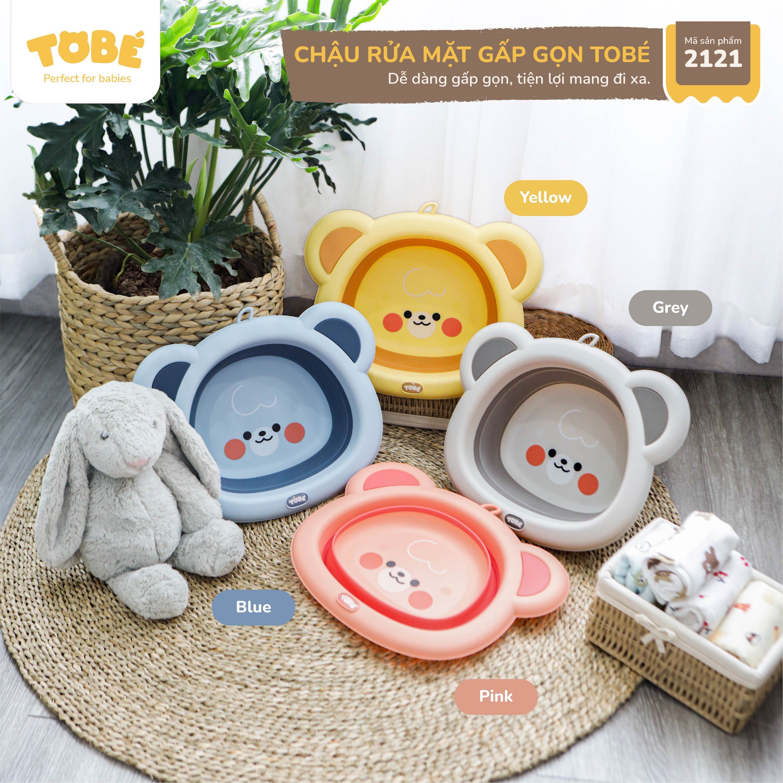 [Nhập RS0822 giảm 30k cho đơn 99k]Chậu rửa mặt gấp gọn tobe hình con vật đáng yêu cao cấp tiện lợi an toàn chăm sóc cho bé trai bé gái chính hãng 2105