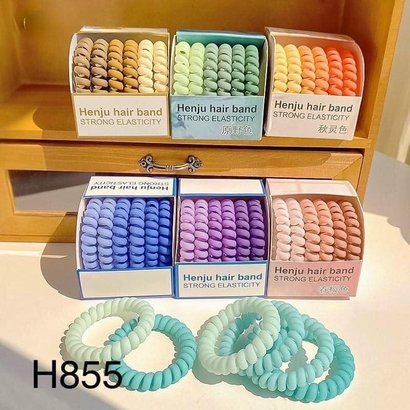 Hộp 6 dây chun buộc tóc lò xo Thái lan siêu bền