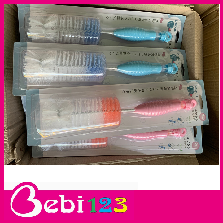 Bộ Cọ rửa bình sữa và núm ty 2 trong 1 Baby Babuu Nhật Bản