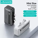 USAMS Portable 5000mAh Power Bank Backup Charger 20W Type-C  Lightning Fast Charging Dual Ports Powerbank Mini Pocket LED Display Power Bank