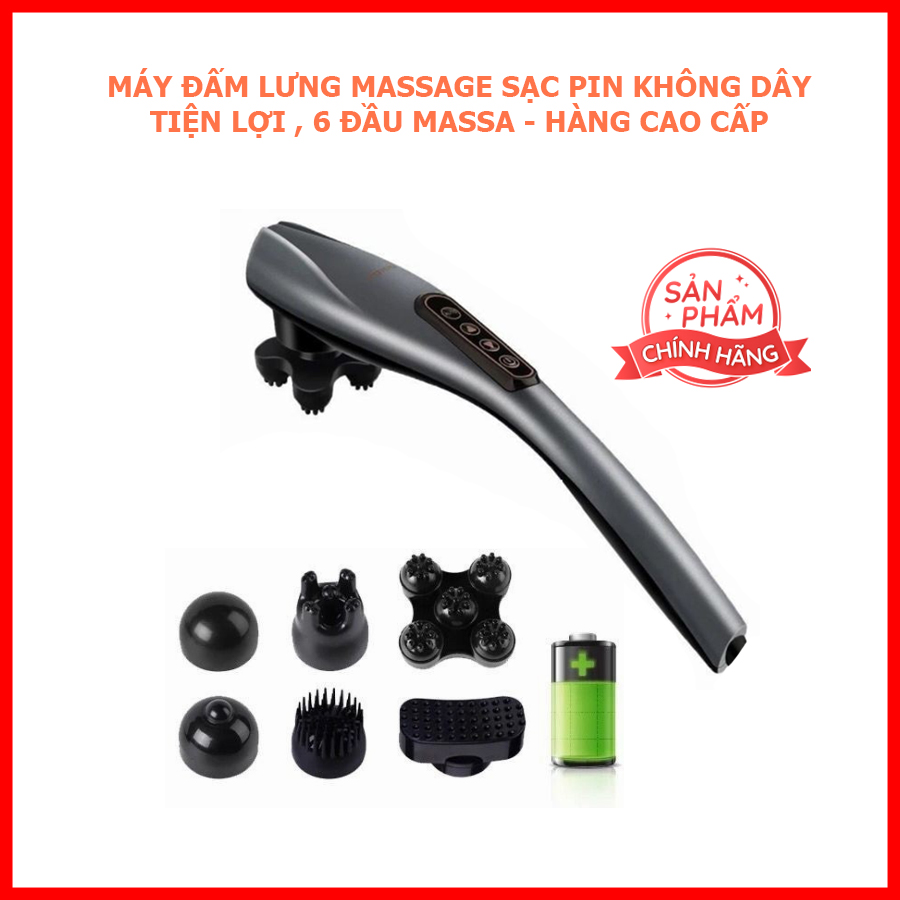 Máy massage đấm lưng đa năng, Máy mát xa cầm tay, máy mát xa đấm lưng 6 đầu, máy đấm lưng cắm điện trực tiếp đa năng, máy đấm lưng sạc pin thiết kế độc lạ