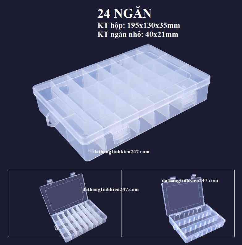 Hộp nhựa 24 ngăn nhỏ