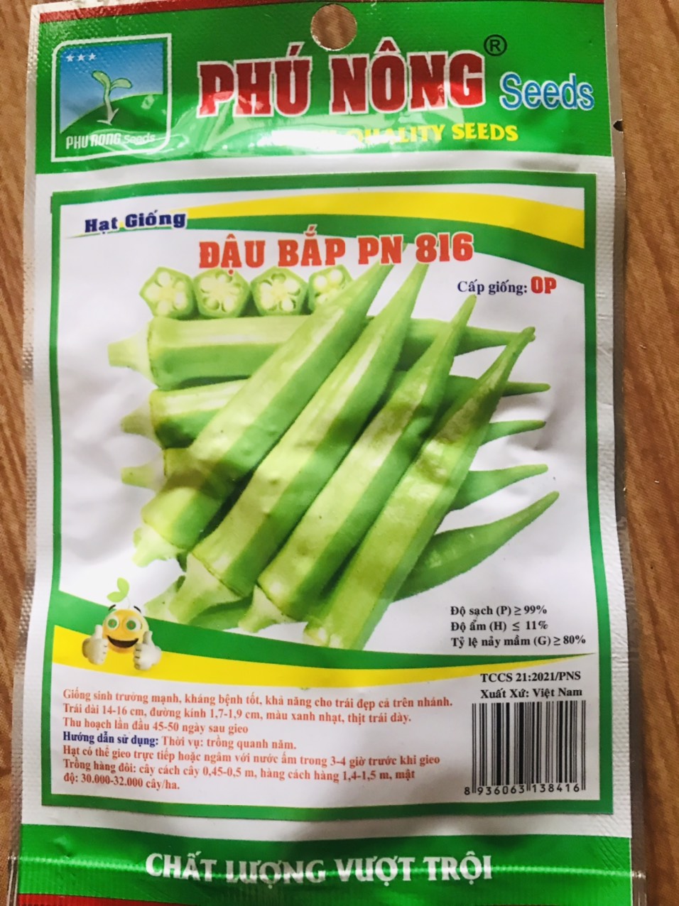 Hạt Giống Đậu Bắp 5 Cạnh, Đậu Bắp PN816- Phú Nông Seeds Gói 10g