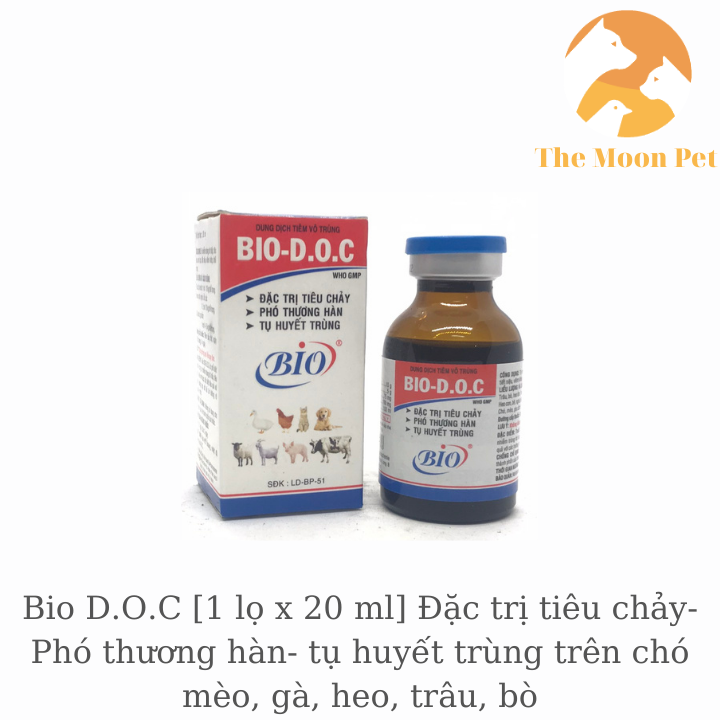 Bio D.O.C [1 lọ x 20 ml] Đặc hiệu tiêu chảy- Phó thương hàn- tụ huyết trùng trên thú cưng, gà, heo, trâu, bò