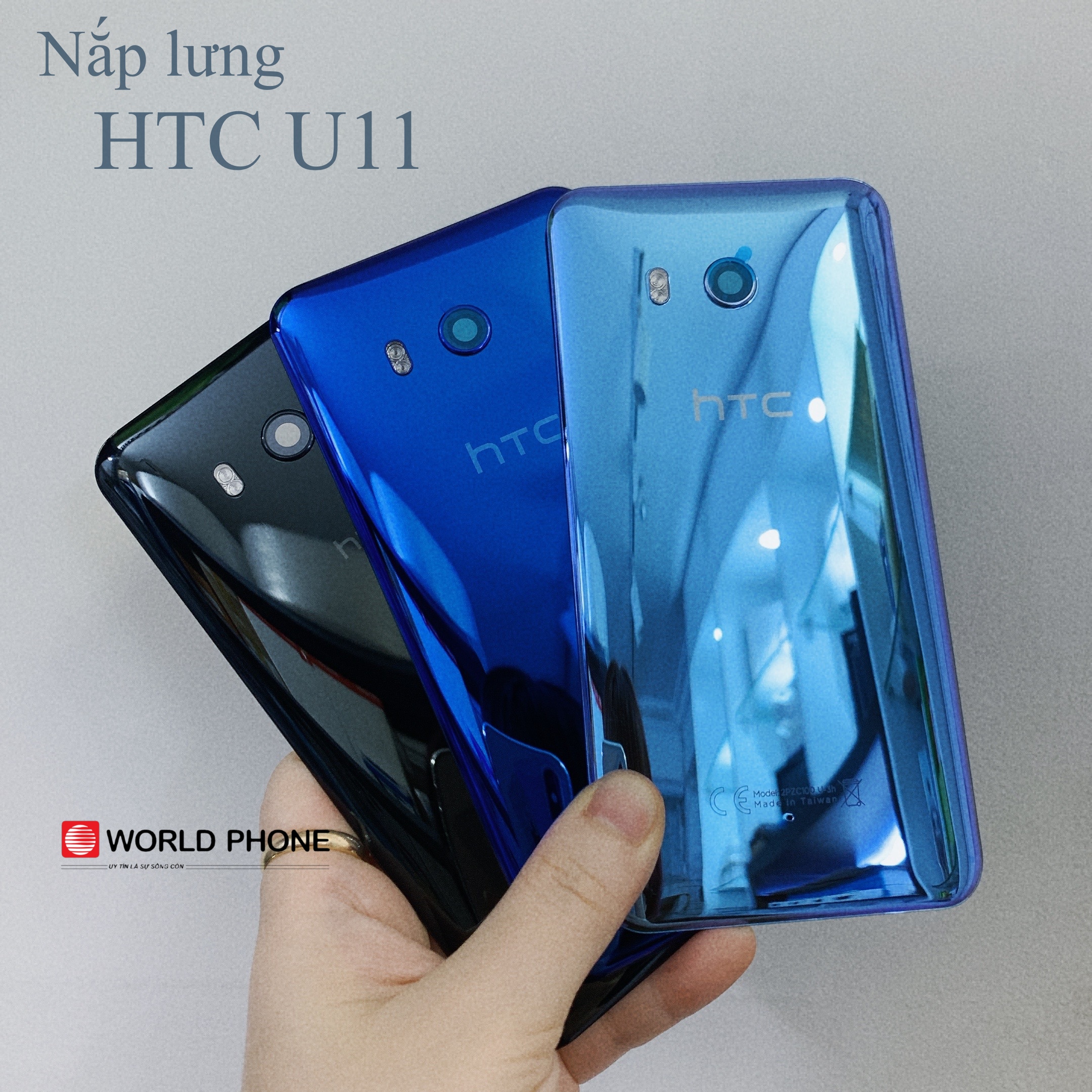 Nắp lưng, mặt kính lưng Điện thoại HTC U11 kèm keo dán lưng