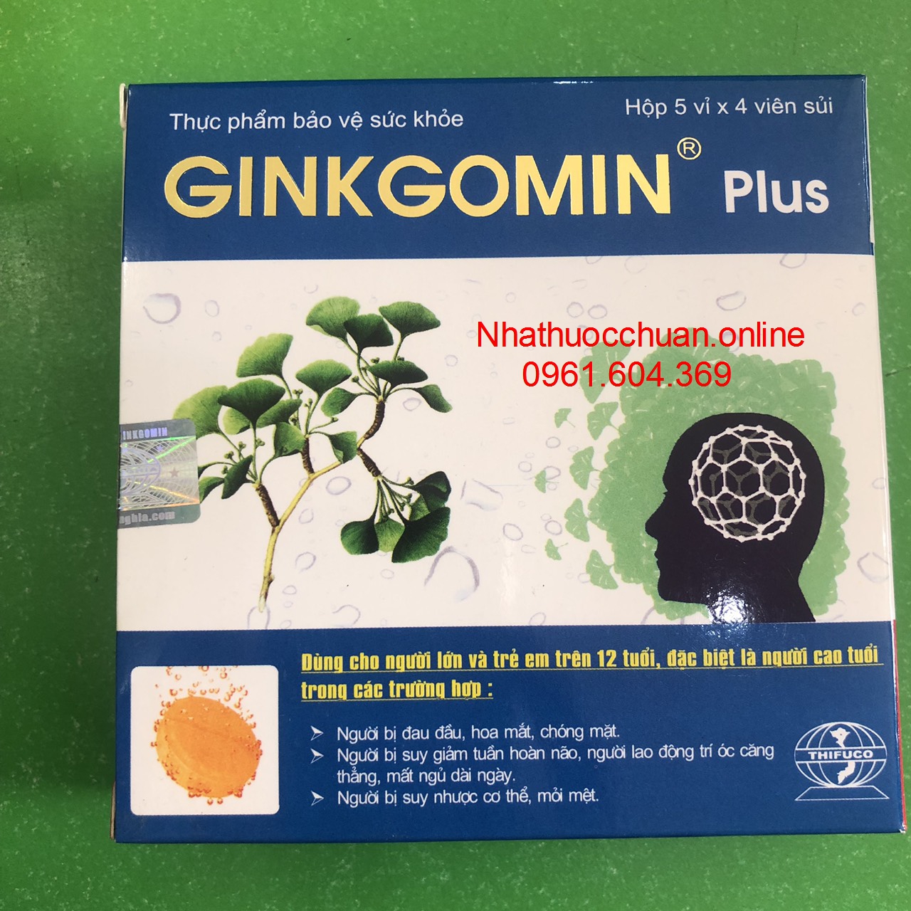 GINKGOMIN PLUS – Viên sủi hoạt huyết giúp giảm đau đầu,mệt mỏi nhanh chóng