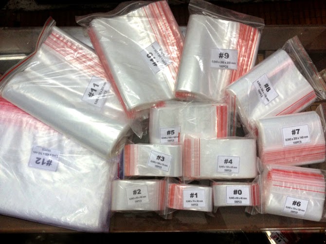 100g Túi zip viền đỏ