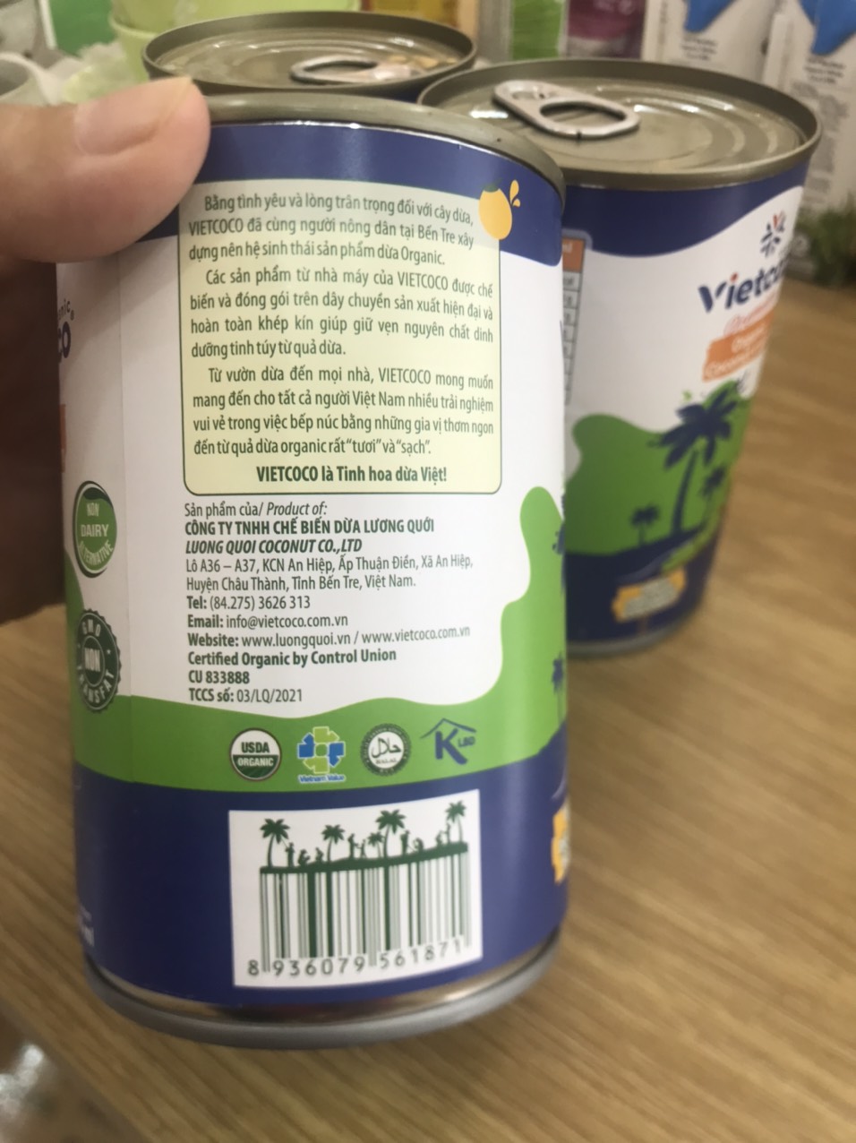 Nước cốt dừa hữu cơ -đóng lon -vietcoco organic -commbo 2 hộp : 800 ml mỗi hộp : 400ml