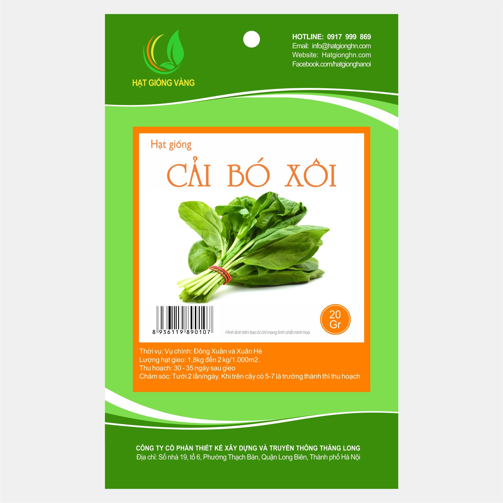 Hạt giống rau cải bó xôi Golden Seeds gói 20g